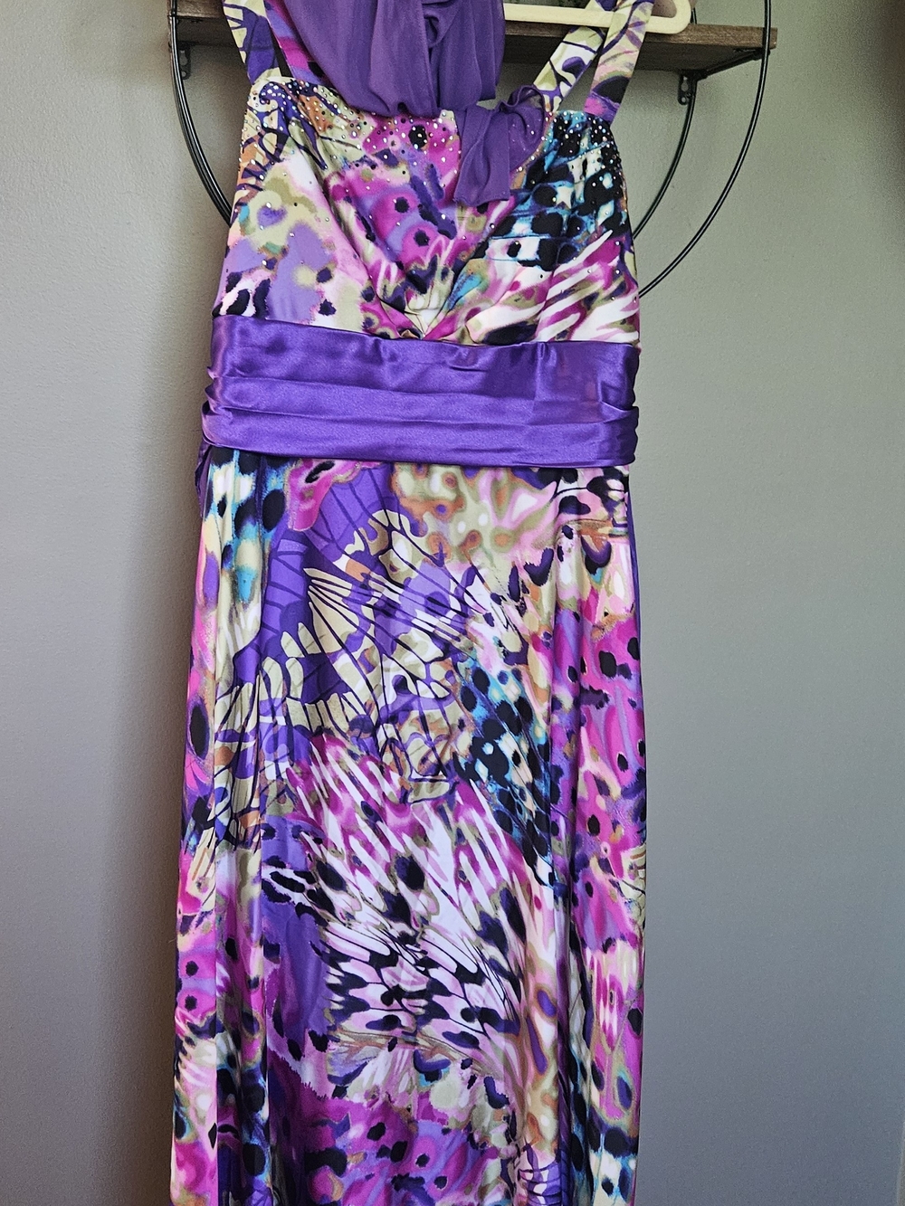 Purple Floral Print Women’s Maxi Dress